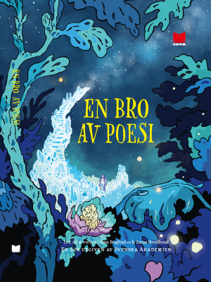 Omslag på boken En bro av poesi. Omslaget är en illustration av ett barn som går över en bro. 