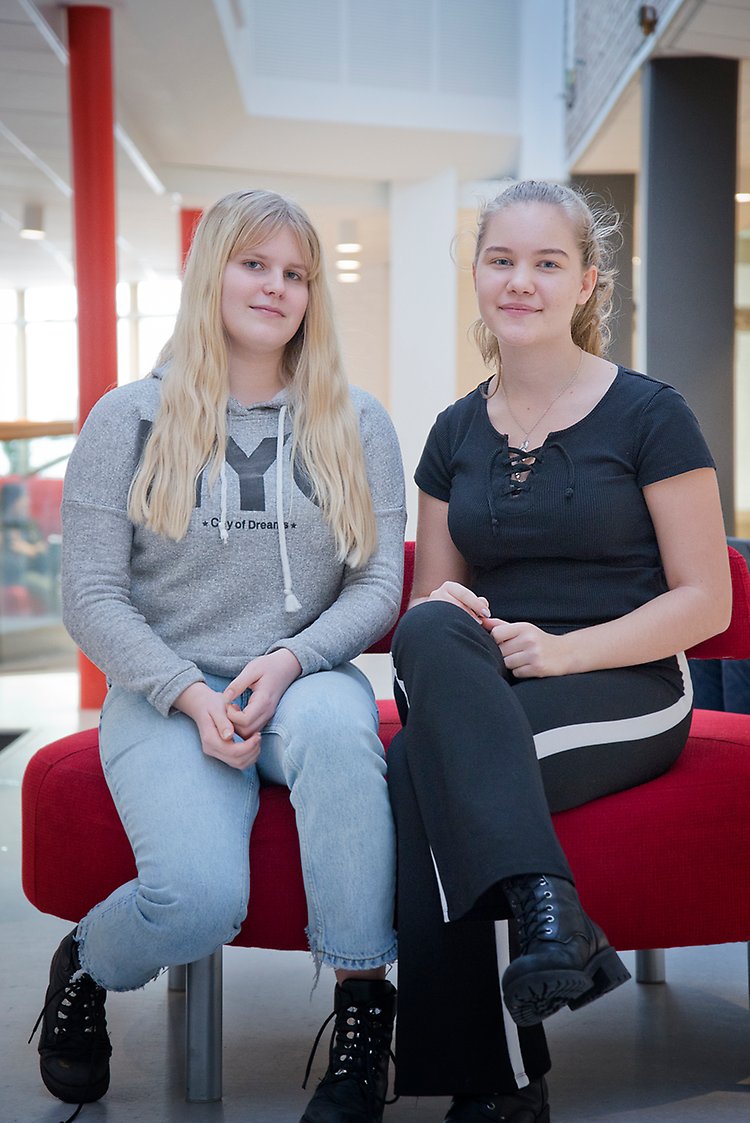 Matilda Solstrand och Alice Lundberg, elever på Östra grundskolan i Skogås, berättar om entreprenöriellt lärande.