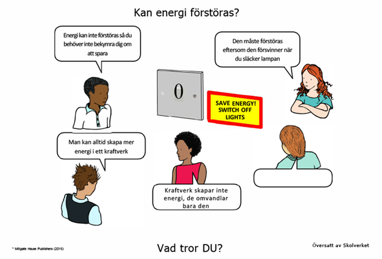 Concept cartoon: kan energi förstöras?